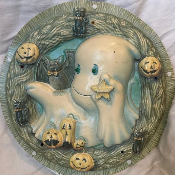 Vintage Halloween Witch and Ghost Lighted and Spooky Noises Wall Door *read* - Picture 3 of 16